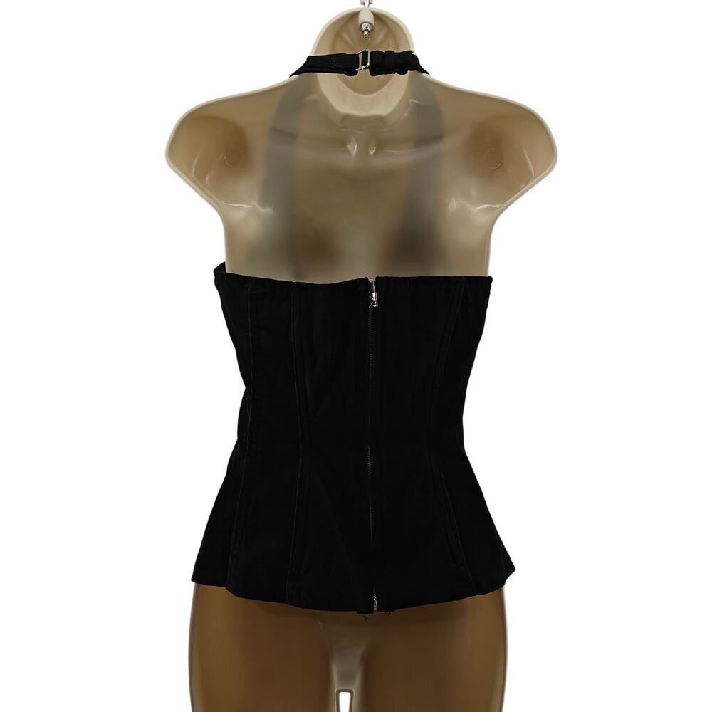 Tripp NYC Halter Vest Corset Top Small Y2K Vintage Rare Scene Red Black - Picture 8 of 8